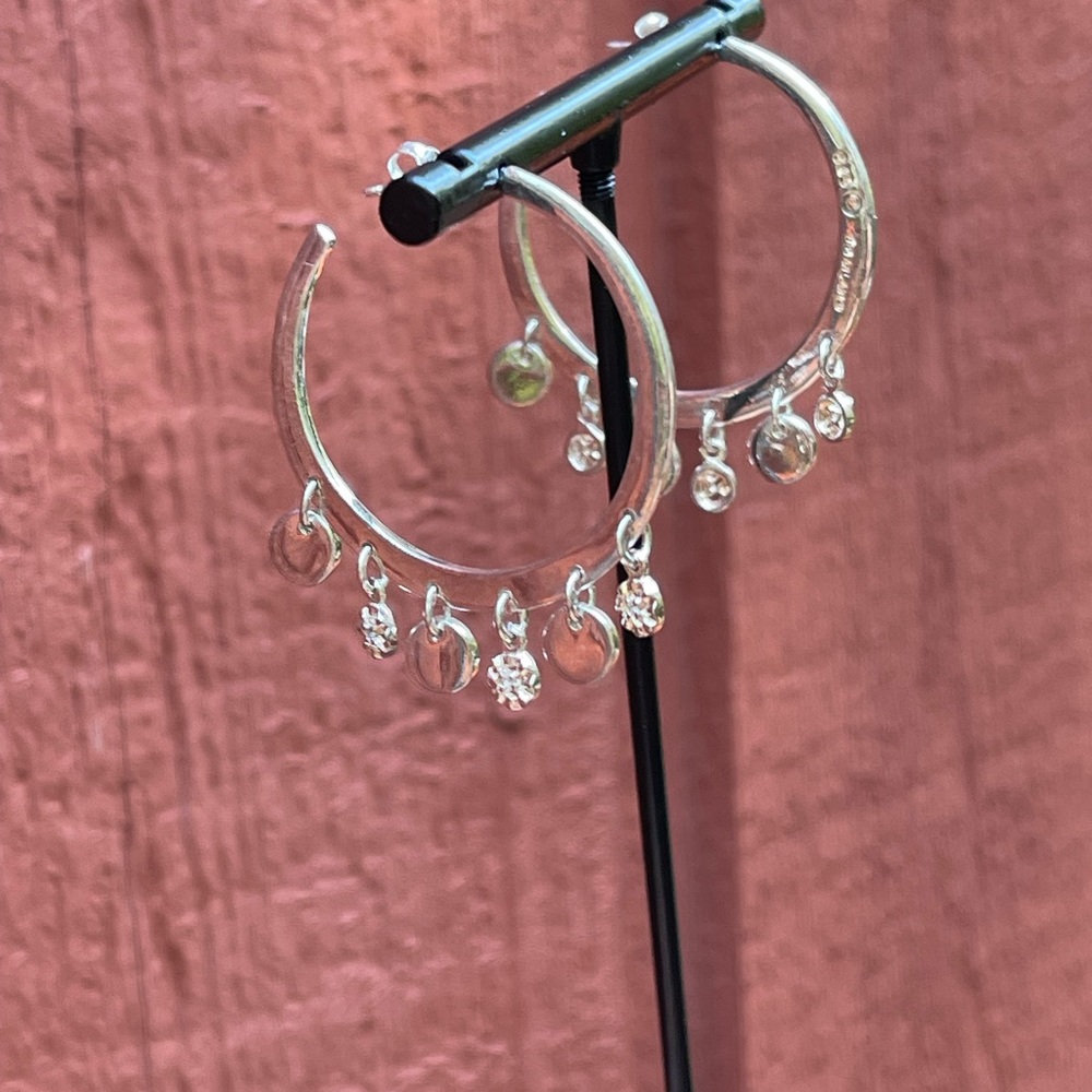 Fabulous Solid Sterling Silver Boho / Gypsy Style Hoop Earrings - Picture 6 of 6